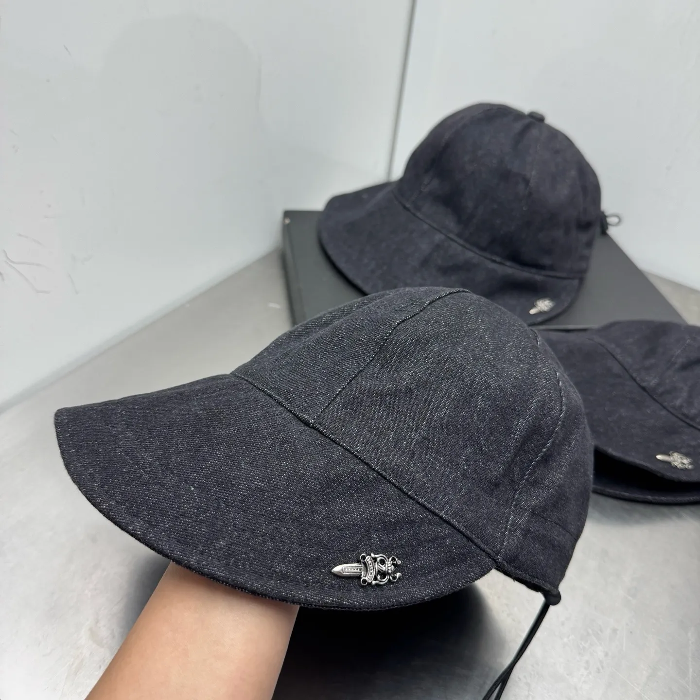 Crow Heart Spring and Summer Denim Peaked Hat